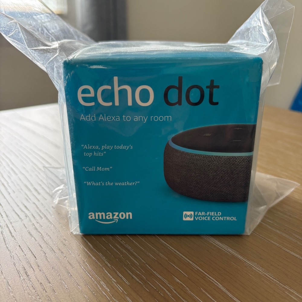 Amazon Echo Dot 3rd Gen Smart Speaker with Alexa Charcoal‎ Grey New Sealed